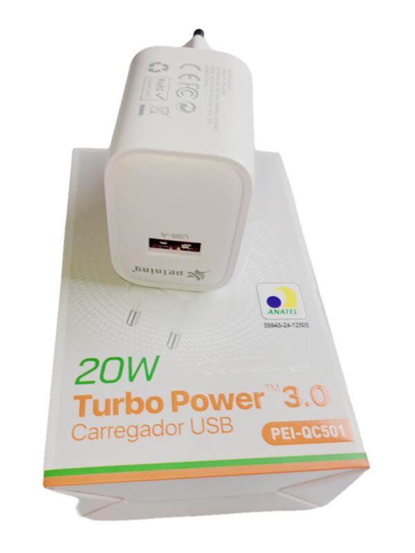 FONTE CARREGADOR USB TURBO POWER 3.0  20w Peining - Imagem 2
